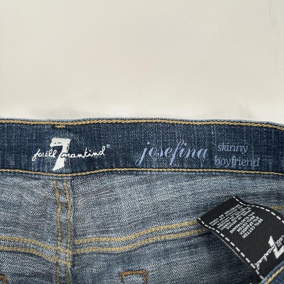 7 For All Mankind Jeans Womens 27 Blue Denim Josefina Skinny Boyfriend Stretch - Picture 2 of 12